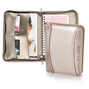 Champagne Metallic Zippered Datebook Cover
